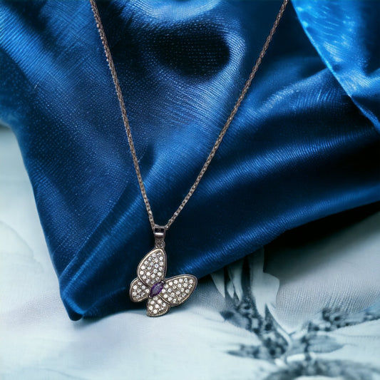 Sterling Silver Butterfly Wings Necklace