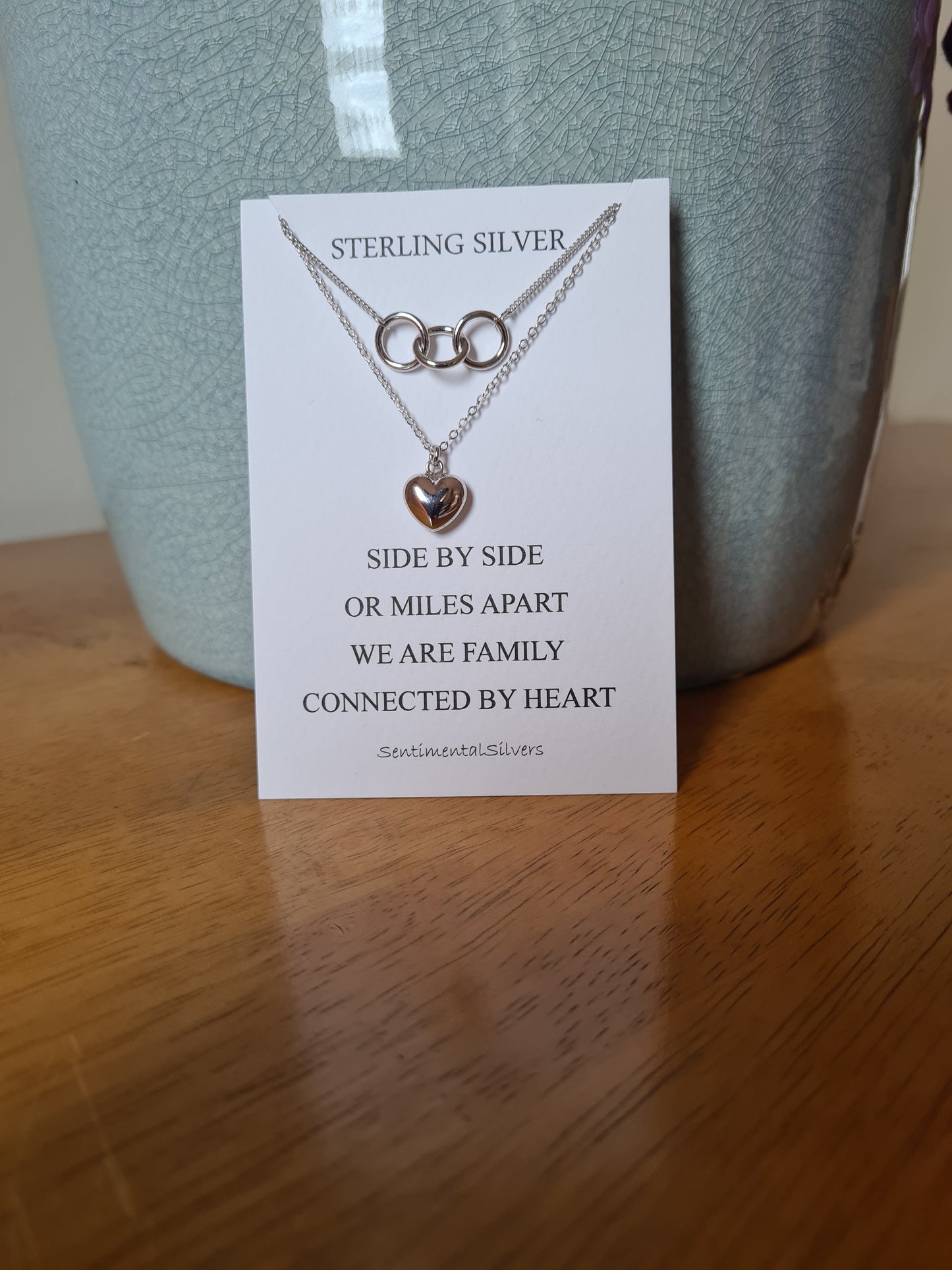 Sterling Silver Rings and Heart Necklace