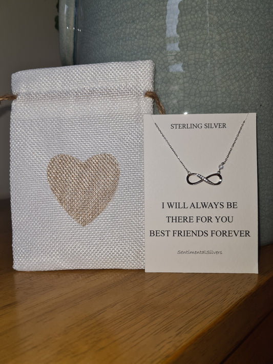 Sterling Silver Friends For Infinity Necklace