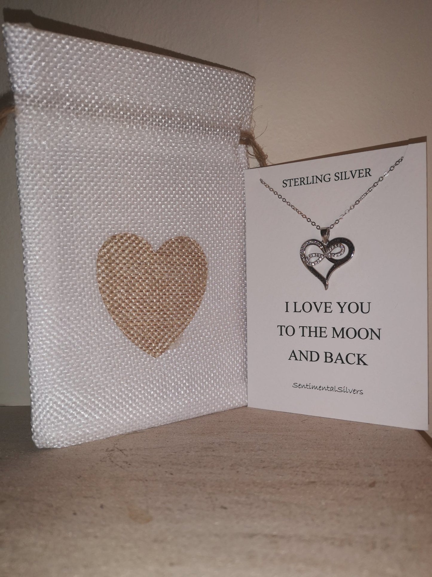 Sterling Silver Love You To The Moon And Back Necklace