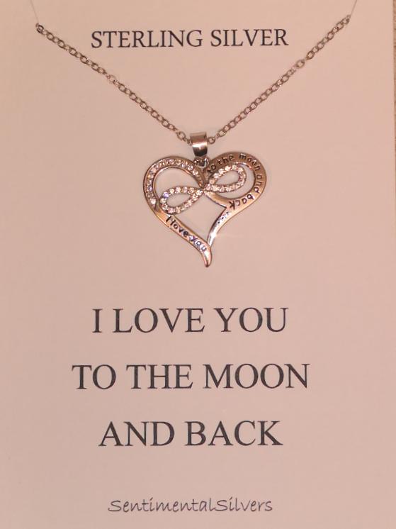 Sterling Silver Love You To The Moon And Back Necklace