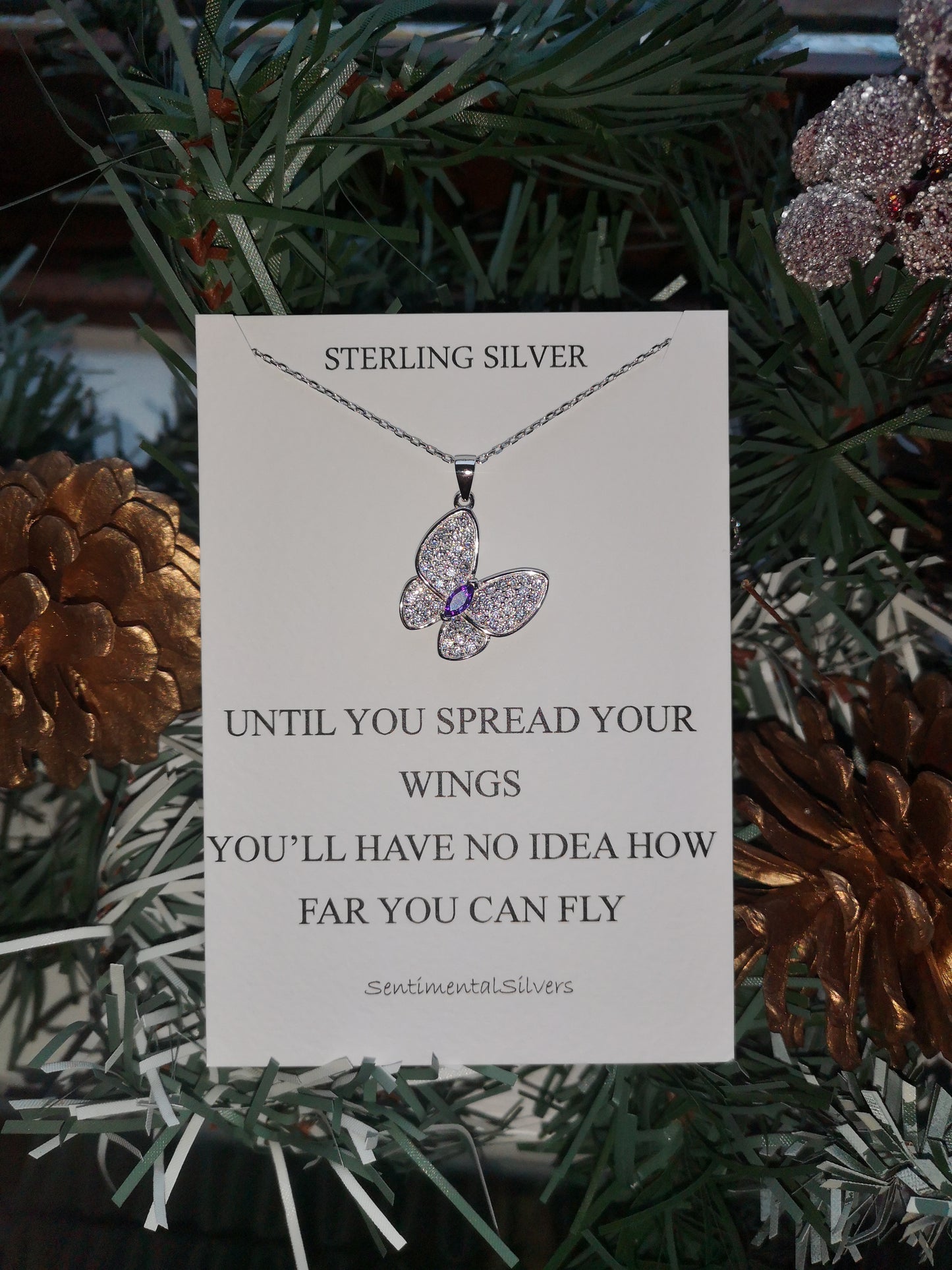 Sterling Silver Butterfly Wings Necklace
