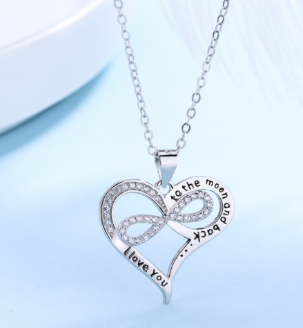 Sterling Silver Love You To The Moon And Back Necklace